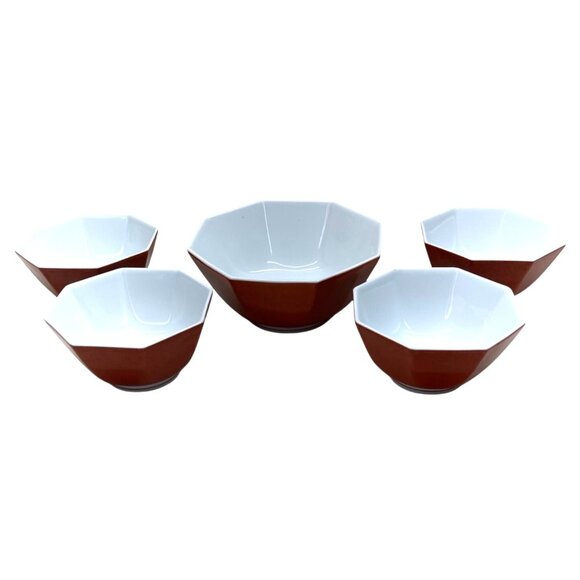 5 Fitz & Floyd Rondelet Terra Cotta Octagonal Vegetable Fruit Bowls - Picture 2 of 9